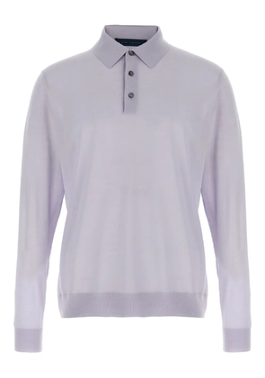 Kiton Ciro long-cuffed wool polo shirt - Blue