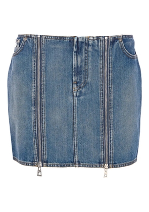 Jean Paul Gaultier zip-detail denim mini skirt - Blue