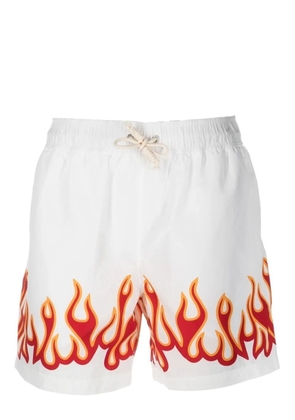 Palm Angels flame-print swim shorts - White