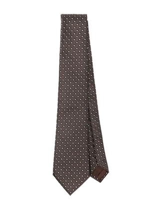 Giorgio Armani patterned-jacquard tie - Brown