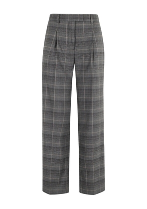 Seventy pleated checked trousers - Grey