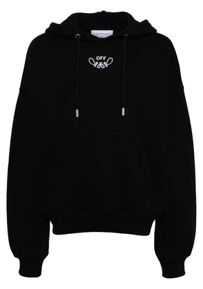Off-White bandana-embroidered cotton hoodie - Black