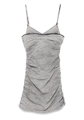 Elisabetta Franchi shoulder-straps denim mini dress - Grey
