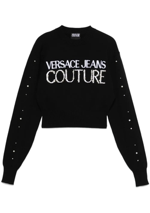 Versace Jeans Couture logo-embroidered sweater - Black