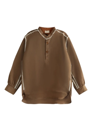 COMMUNS frayed-detail blouse - Brown