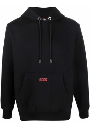 GCDS logo drawstring hoodie - Black