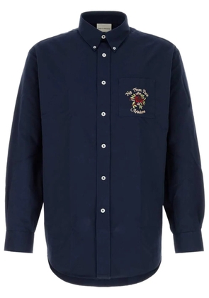 Drôle De Monsieur La Chemise Slogan Fleurs shirt - Blue