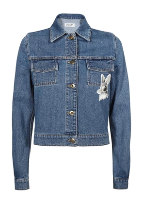 Lanvin rabbit-patch denim jacket - Blue