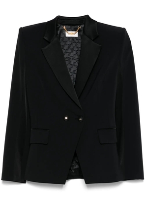 Elisabetta Franchi satin-lapel crepe blazer - Black