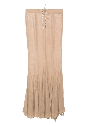 Ludovic de Saint Sernin mermaid fishnet maxi skirt - Neutrals
