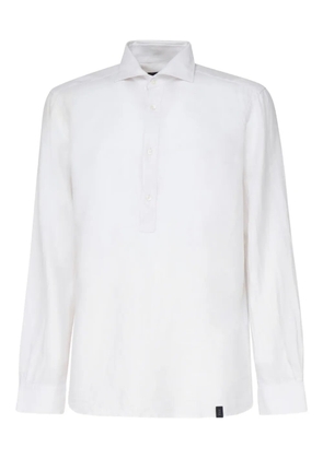 Fay spread-collar cotton polo shirt - White