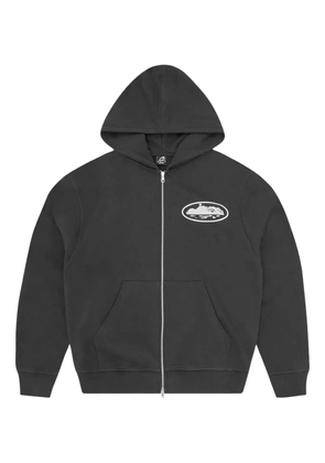 CORTEIZ Island puff-print zip-up hoodie - Black