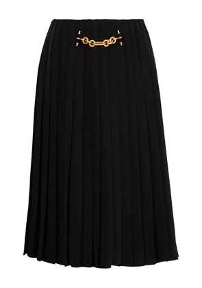 Balmain pleated chain-embellished skirt - Black