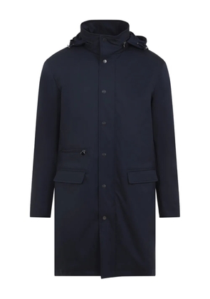 Kiton button-up hooded coat - Blue