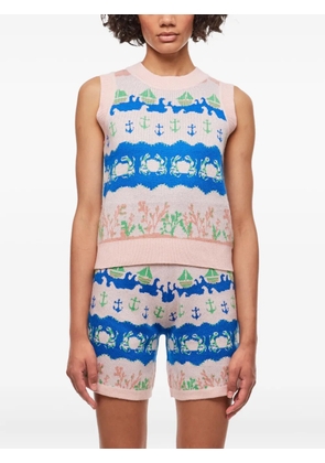 Helmstedt nautical-intarsia vest - Pink