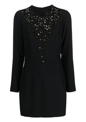 John Richmond rhinestone-embellished long-sleeve dress - Black