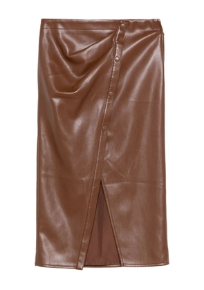 Patrizia Pepe button-fastening draped skirt - Brown
