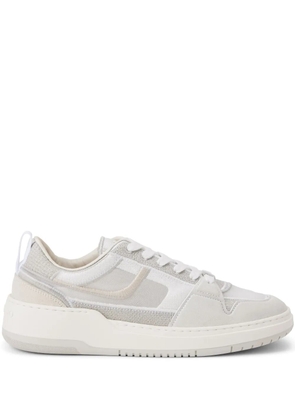 Ferragamo Mesh suede lace-up sneakers - White