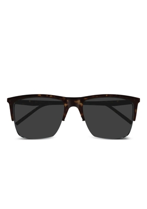 Saint Laurent Eyewear tortoiseshell half-rim sunglasses - Brown
