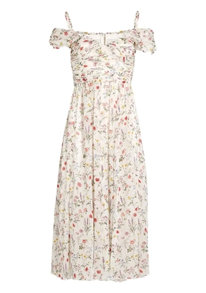 Giambattista Valli Impressionist-print georgette dress - White