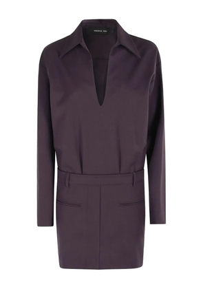 Federica Tosi long-sleeve V-neck dress - Purple