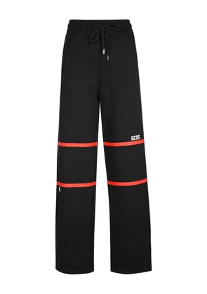 GCDS logo-stripe drawstring trousers - Black