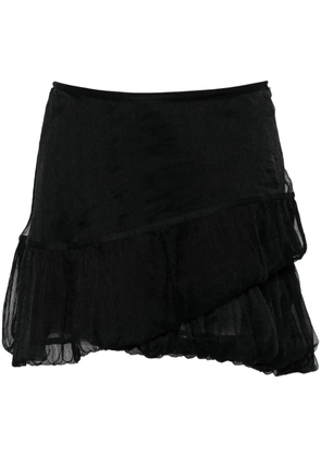 Kiko Kostadinov Lozen silk tiered miniskirt - Black