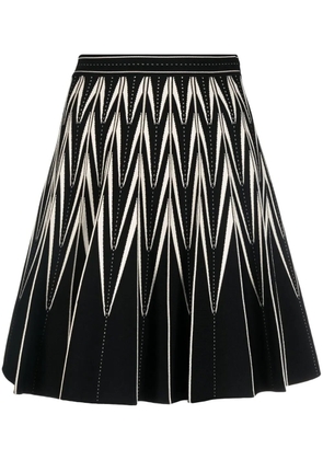 Alexander McQueen zig-zag pleated mini skirt - Black