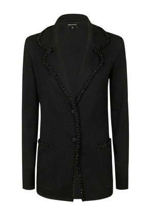 Emporio Armani crystal-embellished blazer - Black