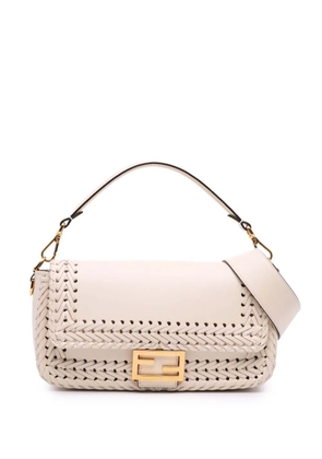 Fendi Pre-Owned 2010-2025 Woven Calfskin Vitello King Ceylon Baguette satchel - Brown