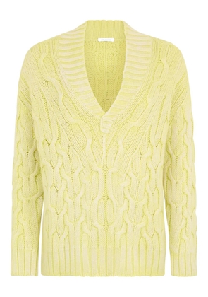 Malo cable-knit V-neck sweater - Yellow