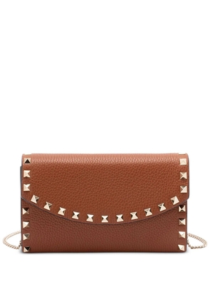 Valentino Garavani Rockstud leather chain shoulder bag - Brown