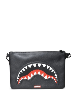 Sprayground shark-detail pochette - Black