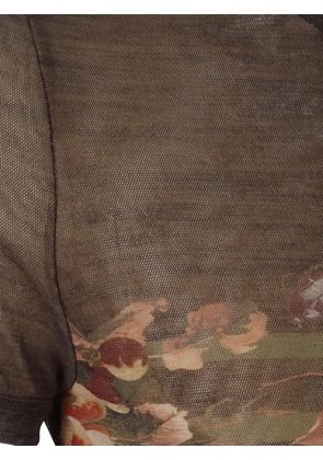 Jean Paul Gaultier floral-printed mini dress - Brown