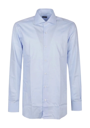 Barba cotton poplin shirt - Blue