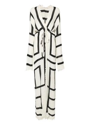 TOTEME geometric-print wrap dress - Neutrals