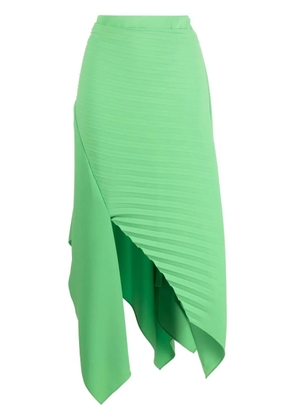 A.W.A.K.E. Mode pleated asymmetric midi skirt - Green