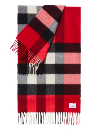 Burberry checked cashmere scarf - Red