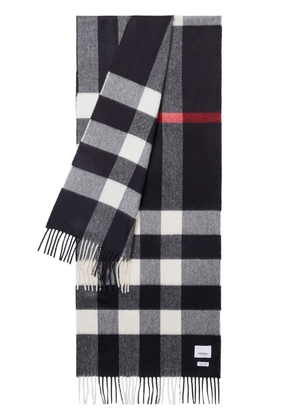 Burberry checked cashmere scarf - Blue