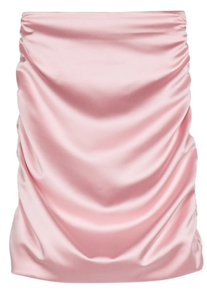 Fiorucci ruched-detail satin skirt - Pink