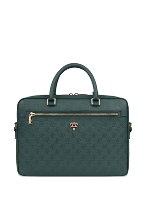 PLACE OF ËLMS monolink-debossed leather briefcase - Green