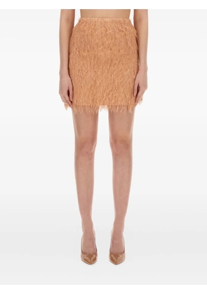 Alysi fringed mini skirt - Neutrals