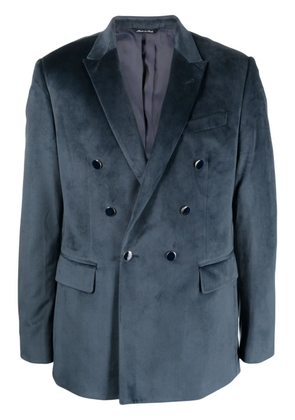 Reveres 1949 double-breasted velour blazer - Blue