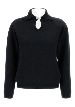 Barrie keyhole long-sleeves top - Black