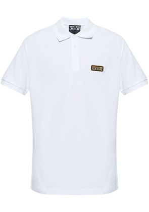 Versace Jeans Couture logo-plaque piqué polo shirt - White