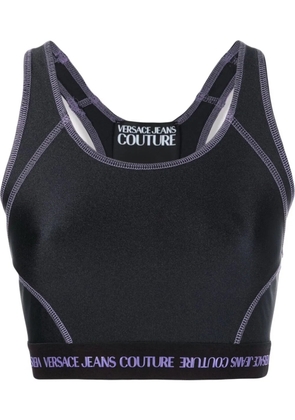 Versace Jeans Couture logo-band crop top - Black