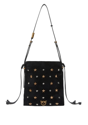 PINKO star-embellished suede shoulder bag - Black