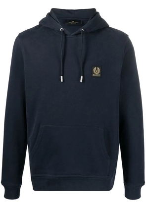 Belstaff logo-patch cotton hoodie - Blue