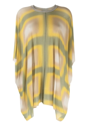 Rick Owens Minerva draped geometric-print top - Yellow
