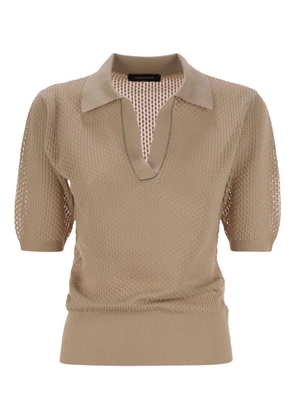 Fabiana Filippi V-neck short-sleeve polo shirt - Neutrals